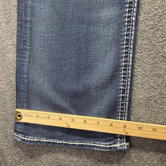 Rock Revival Jeans Womens 34 Blue Easy Boot Betty Bootcut Embroidered Denim - Picture 11 of 11